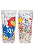 Kansas Jayhawks 15oz Frosted Pint Glass - White