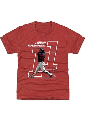 Jose Ramirez Cleveland Guardians Youth Red Offset Player Tee