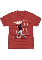 Jose Ramirez Cleveland Guardians Youth Red Offset Player Tee