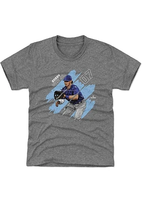 Bobby Witt Jr Kansas City Royals Youth Grey Stripes Player Tee