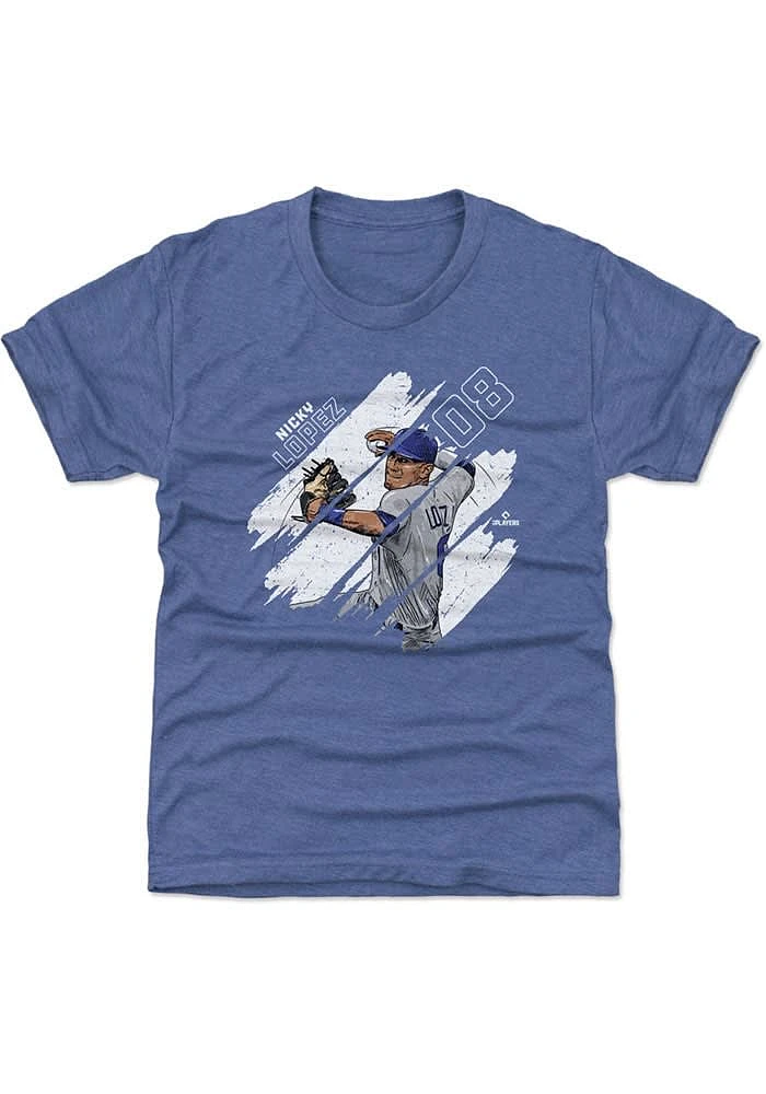 Nicky Lopez Kansas City Royals Youth Blue Stripes Player Tee