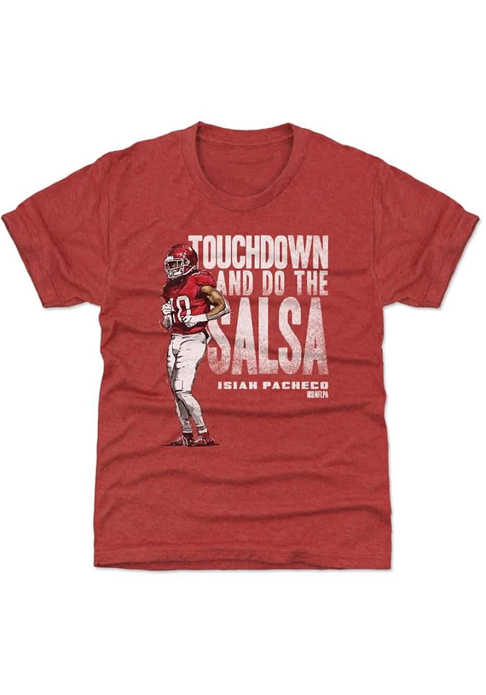 Isiah Pacheco Kansas City Chiefs Youth Red Salsa Dance Player Tee