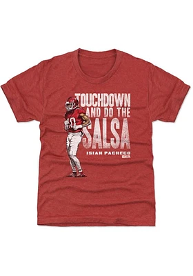 Isiah Pacheco Kansas City Chiefs Youth Red Salsa Dance Player Tee