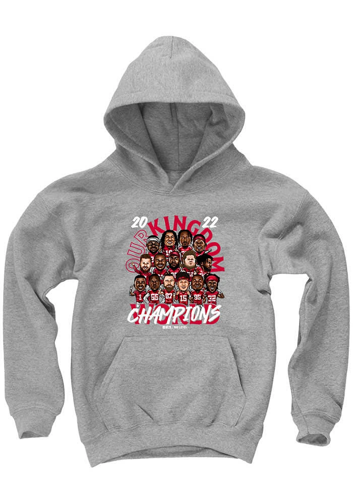 Patrick Mahomes Kansas City Chiefs Youth Champions Long Sleeve Player Hoodie Grey