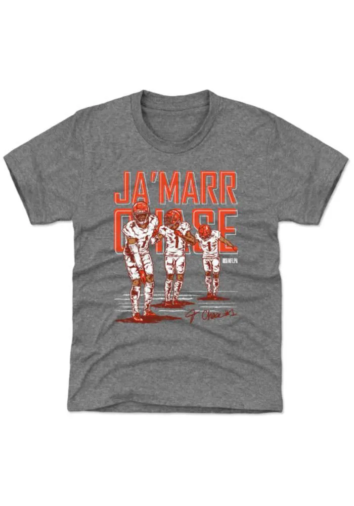 Ja'Marr Chase Cincinnati Bengals Youth Grey Touchdown Dance Player Tee