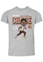 Ja'Marr Chase Cincinnati Bengals Toddler Grey Cartoon Short Sleeve Player T Shirt