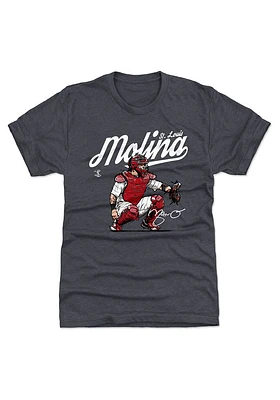 Yadier Molina St Louis Cardinals Navy Blue PREMIUM Short Sleeve Fashion Player T Shirt