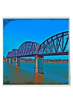 Louisville 4.25 in x 4.25 in Logo Coaster - Blue