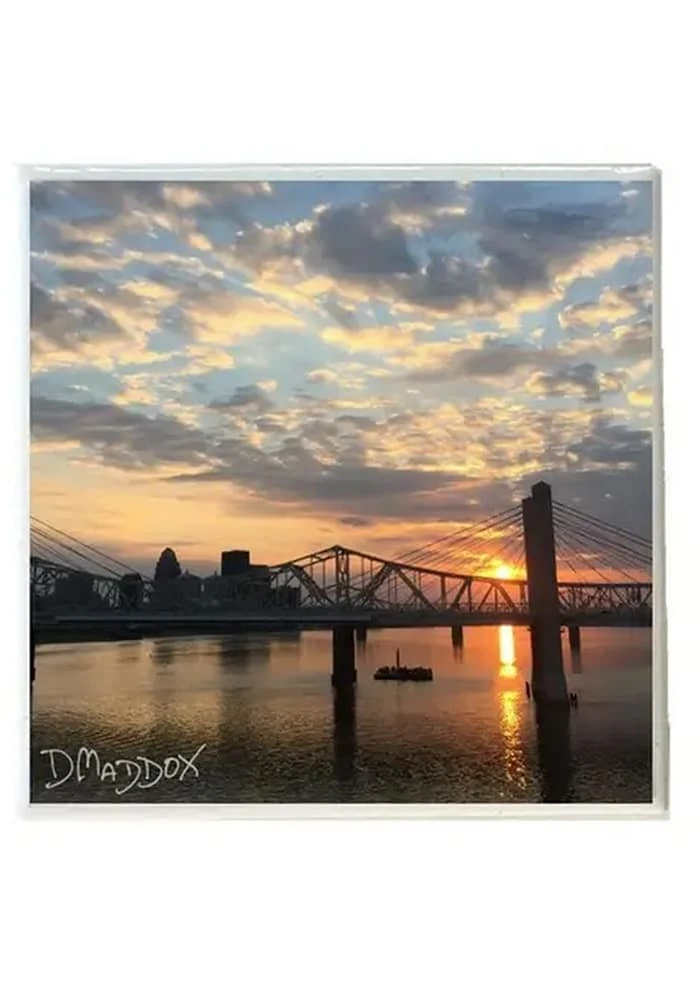Louisville 4.25 in x 4.25 in Art Coaster - Orange
