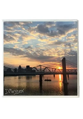 Louisville 4.25 in x 4.25 in Art Coaster - Orange