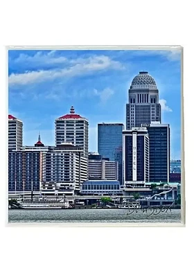 Louisville 4.25 in x 4.25 in Graphic Coaster - Blue