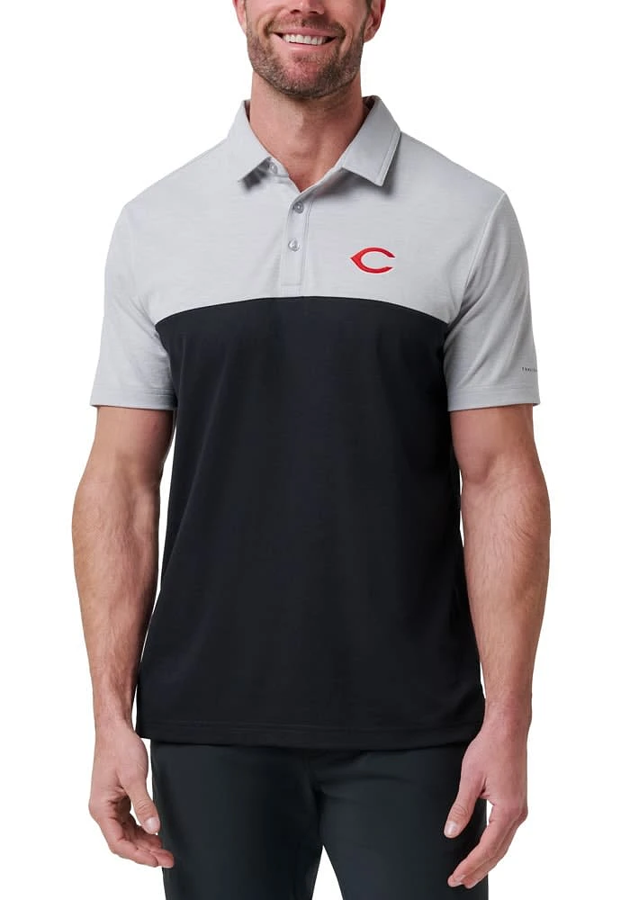 Travis Mathew Cincinnati Reds Mens Black Home Run Leader Short Sleeve Polo