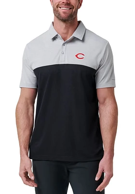 Travis Mathew Cincinnati Reds Mens Black Home Run Leader Short Sleeve Polo