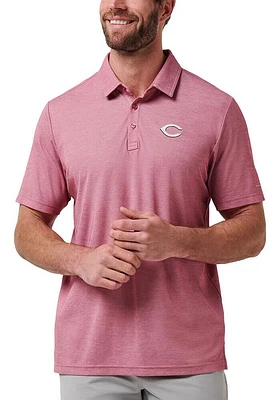 Travis Mathew Cincinnati Reds Mens Red Playoff Pitch Short Sleeve Polo