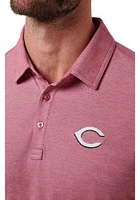 Travis Mathew Cincinnati Reds Mens Red Playoff Pitch Short Sleeve Polo