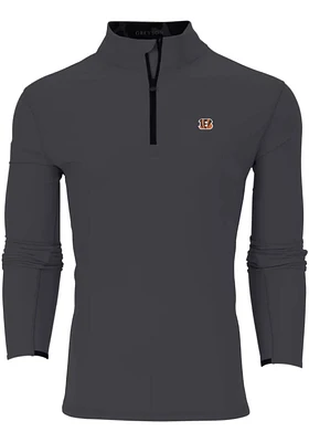 Greyson Cincinnati Bengals Mens Charcoal Tate Long Sleeve Qtr Zip Pullover