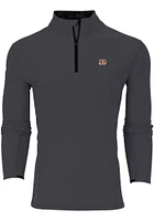 Greyson Cincinnati Bengals Mens Charcoal Tate Long Sleeve Qtr Zip Pullover