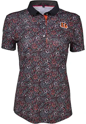 Greyson Cincinnati Bengals Womens Grey Custom Short Sleeve Polo Shirt