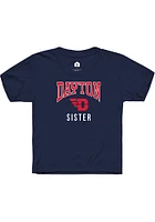 Rally Dayton Flyers Youth Navy Blue Sister Short Sleeve T-Shirt