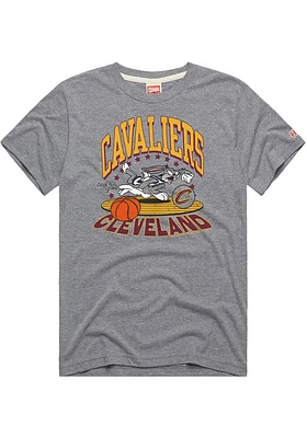 Homage Cleveland Cavaliers Grey SPACE JAM Short Sleeve Fashion T Shirt