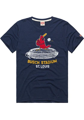 Homage St Louis Cardinals Navy Blue Busch Stadium Short Sleeve Fashion T Shirt