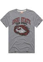 Homage Ohio State Buckeyes Grey The Oval Short Sleeve Fashion T Shirt