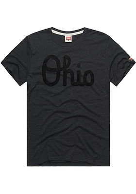 Homage Ohio State Buckeyes Black Script Blackout Short Sleeve Fashion T Shirt