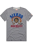 Tyrese Maxey Philadelphia 76ers Grey Caricature Short Sleeve Fashion Player T Shirt