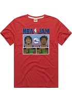 James Harden Philadelphia 76ers Red NBA Jam Short Sleeve Fashion Player T Shirt