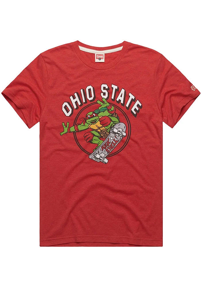 Homage Ohio State Buckeyes Red TMNT Raphael Short Sleeve Fashion T Shirt