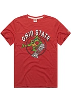 Homage Ohio State Buckeyes Red TMNT Raphael Short Sleeve Fashion T Shirt