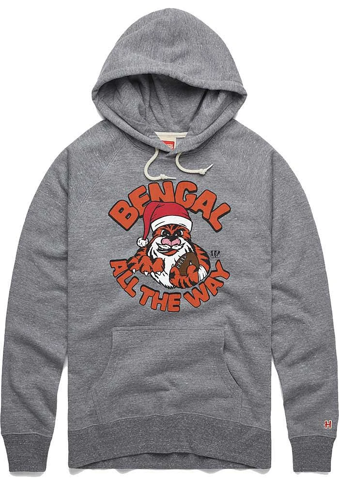 Homage Cincinnati Bengals Mens Grey Bengal All The Way Fashion Hood