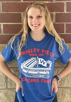 Homage Chicago Cubs Blue Wrigley Field Stadium Short Sleeve Fashion T Shirt