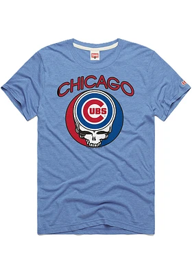 Homage Chicago Cubs Light Blue Grateful Dead Short Sleeve Fashion T Shirt