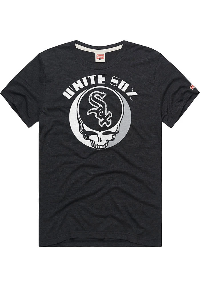 Homage Chicago White Sox Black Grateful Dead Short Sleeve Fashion T Shirt