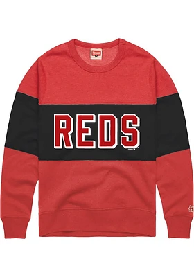 Homage Cincinnati Reds Mens Red Stripe Long Sleeve Fashion Sweatshirt