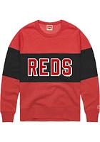 Homage Cincinnati Reds Mens Red Stripe Long Sleeve Fashion Sweatshirt