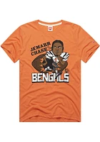 Ja'Marr Chase Cincinnati Bengals Orange Over Football Short Sleeve Fashion Player T Shirt