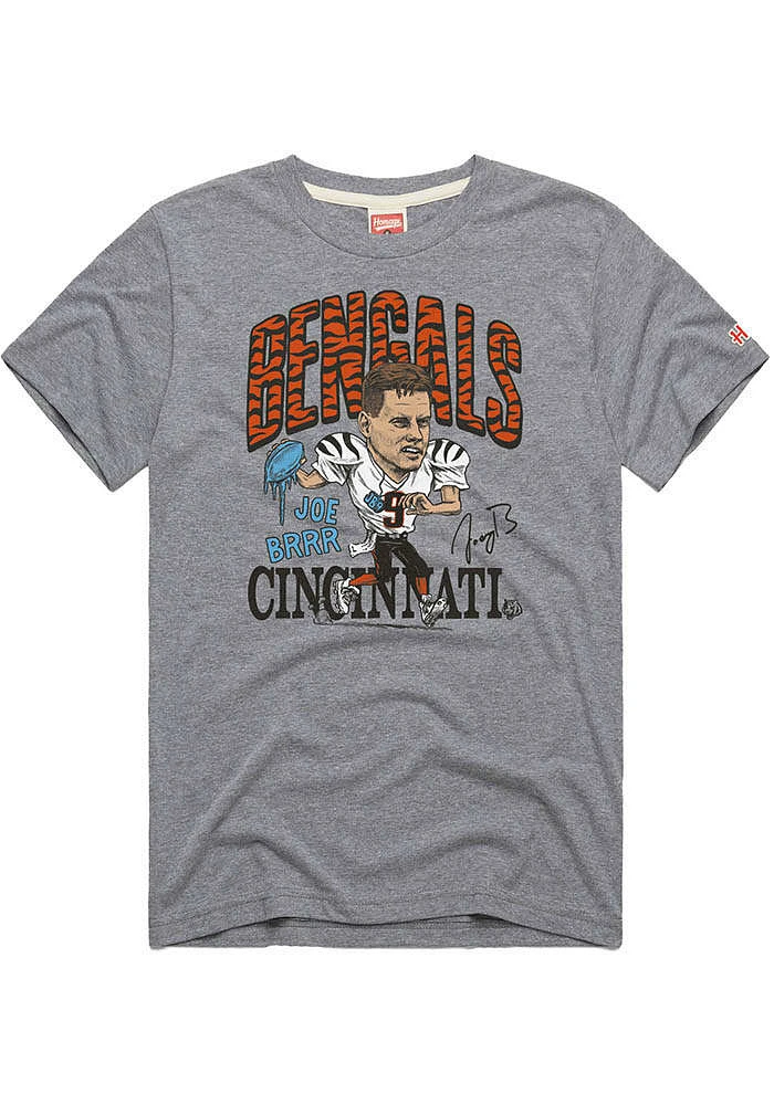 Joe Burrow Cincinnati Bengals Grey Brrr Short Sleeve Fashion Player T Shirt