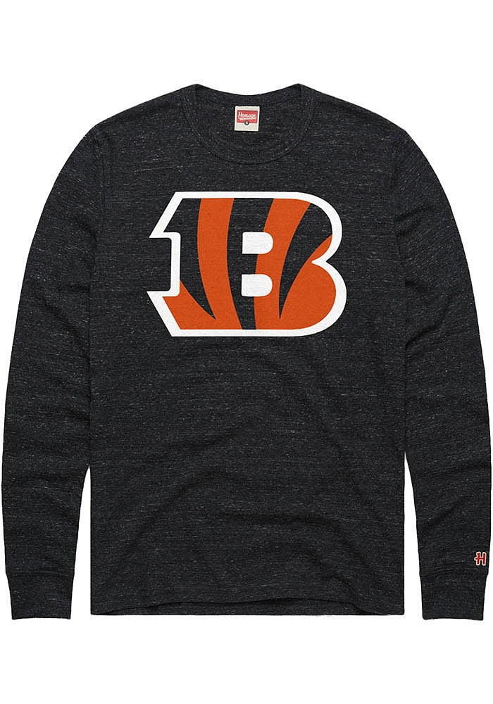 Homage Cincinnati Bengals Black Primary Logo Long Sleeve Fashion T Shirt