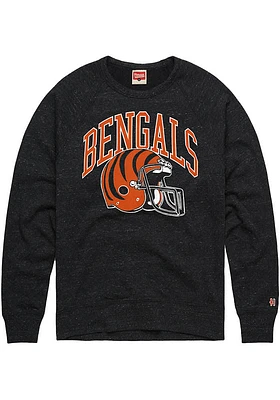 Homage Cincinnati Bengals Mens Black Arch Over Helmet Long Sleeve Fashion Sweatshirt