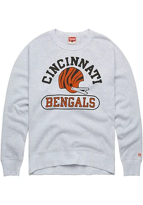 Homage Cincinnati Bengals Mens Grey Arch Over Pill Long Sleeve Fashion Sweatshirt