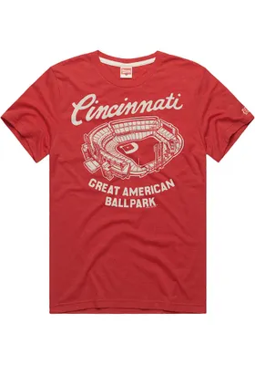 Homage Cincinnati Reds Red Great American Ballpark Short Sleeve Fashion T Shirt