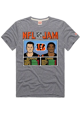 Joe Burrow Cincinnati Bengals Grey NFL Jam Short Sleeve Fashion Player T Shirt