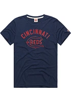 Homage Cincinnati Reds Navy Blue Arch Name Coop Logo Short Sleeve Fashion T Shirt