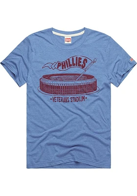Homage Philadelphia Phillies Light Blue Veterans Stadium Short Sleeve Fashion T Shirt
