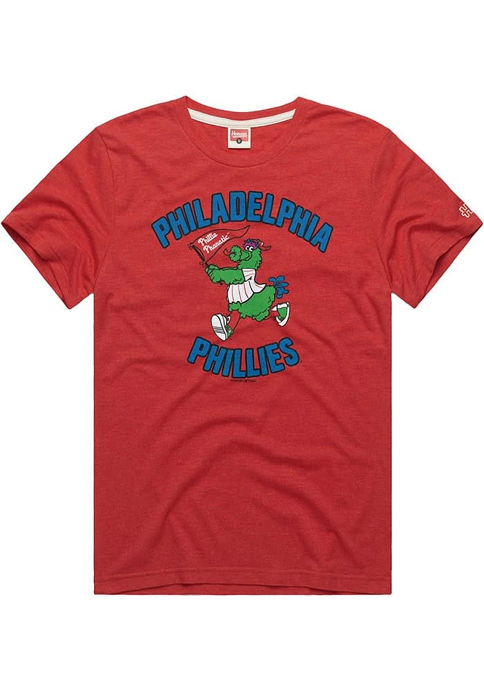 Phillie Phanatic Philadelphia Phillies Red Homage Arch Name Fanatic Short Sleeve Fashion T Shirt