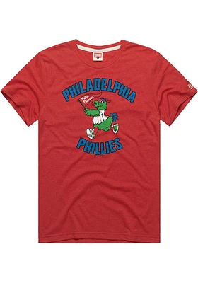 Phillie Phanatic  Philadelphia Phillies Red Homage Arch Name Fanatic Short Sleeve Fashion T Shirt