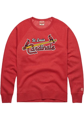 Homage St Louis Cardinals Mens Red Coop Logo Long Sleeve Fashion Sweatshirt