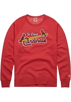 Homage St Louis Cardinals Mens Red Coop Logo Long Sleeve Fashion Sweatshirt